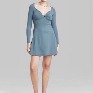 Wild Fable Juniors Twist Front Long Sleeve Dress, Size XXS, NWT